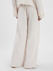 Accessorize White Mirror Embellished Wide Leg Trousers - Image 2 of 3