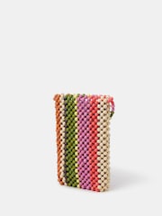 Accessorize Green Stripe Beaded Phone Bag - Image 1 of 1