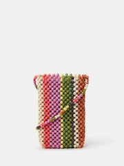 Accessorize Green Stripe Beaded Phone Bag - Image 2 of 5