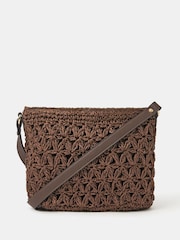 Accessorize Brown Raffia Cross-Body Bag - Image 1 of 2