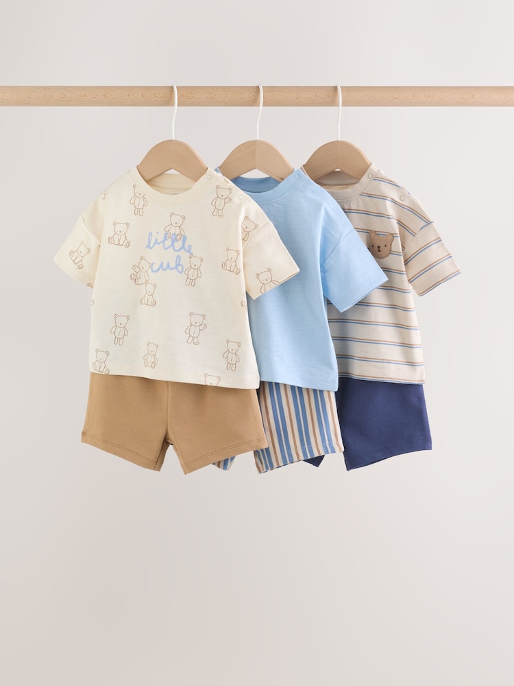 Albastru urși - Tops and Shorts Baby Set 6 Piece (0mths-3yrs) - Imaginea 1 din 18