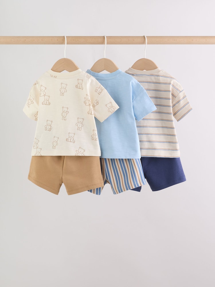 Albastru urși - Tops and Shorts Baby Set 6 Piece (0mths-3yrs) - Imaginea 2 din 18
