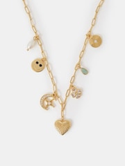 Accessorize Gold 14ct Plated Charm Necklace - Image 1 of 2