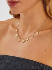 Accessorize Gold 14ct Plated Charm Necklace - Image 2 of 2