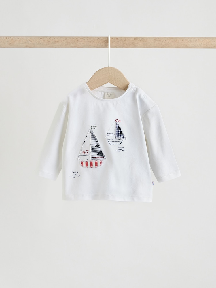 أزرق بحري - طقم من 6 قطع من بلوزة وبنطلون ضيق للبيبي (0شهر-3سنوات) - Image 2 of 15