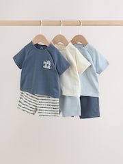 Blue/Ecru Milk Club - Tops and Shorts Baby Set 6 Piece (0mths-3yrs) - Imaginea 1 din 14