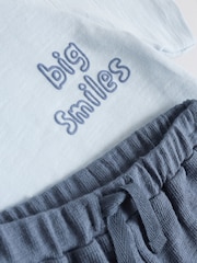 Blue/Ecru Milk Club - Tops and Shorts Baby Set 6 Piece (0mths-3yrs) - Imaginea 13 din 14