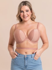 Curvy Kate Superhero Multiway Padded Plunge Brown Bra - Image 1 of 12