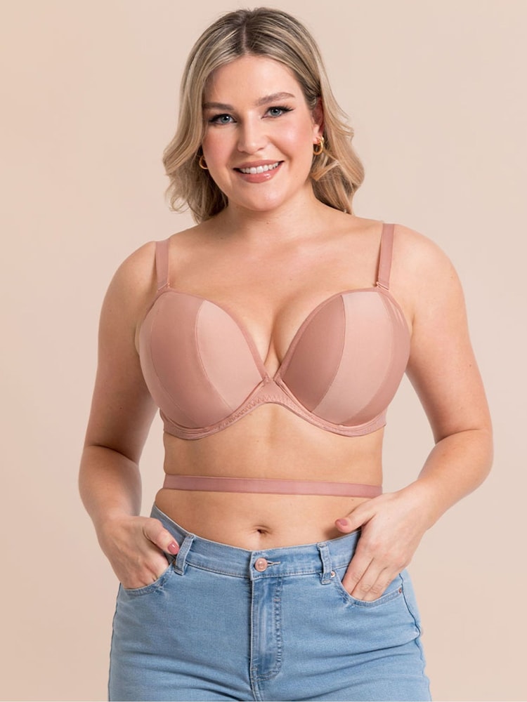 Curvy Kate Superhero Multiway Padded Plunge Brown Bra - Image 1 of 12