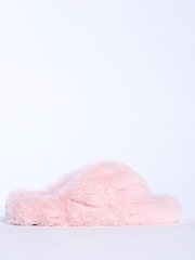 Boux Avenue Pink Ridge Sole Cross Band Slippers - Bild 3 von 5
