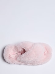 Boux Avenue Pink Ridge Sole Cross Band Slippers - Bild 4 von 5