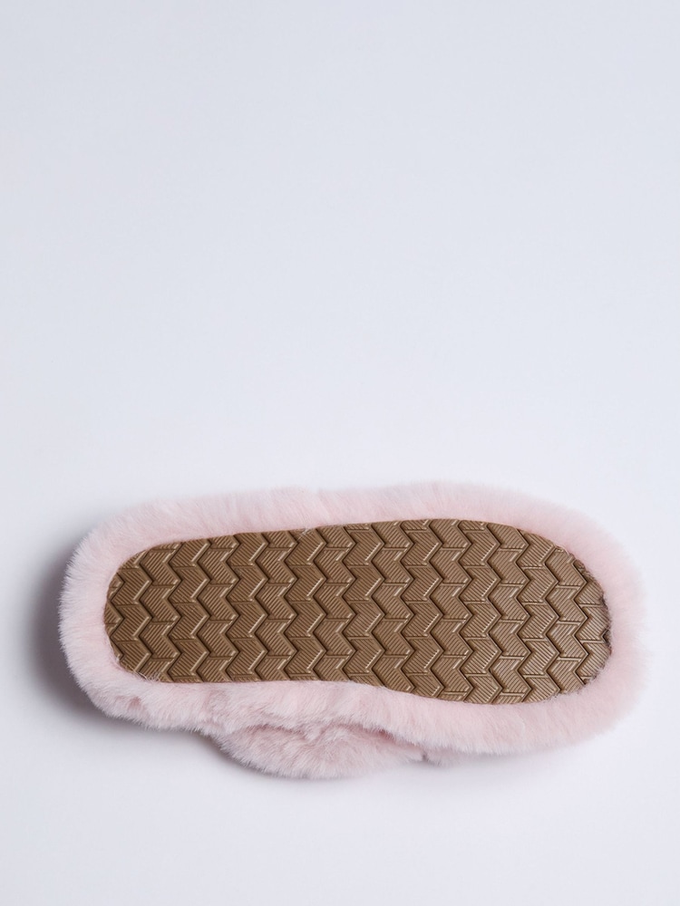 Boux Avenue Pink Ridge Sole Cross Band Slippers - Bild 5 von 5