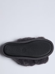 Boux Avenue Grey Heart Embroidered Crossband Slippers - Image 5 of 6