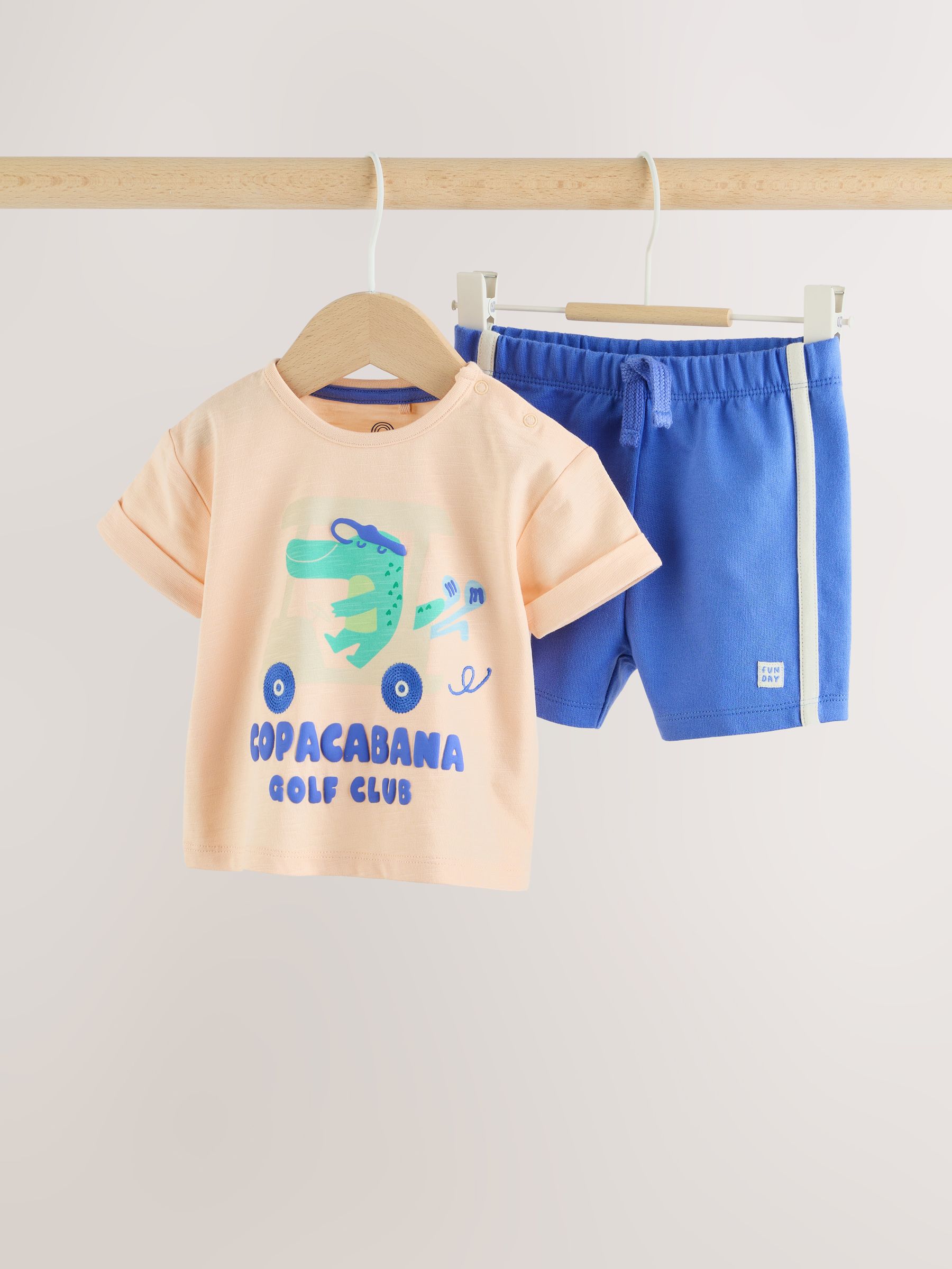 Buy Orange Crocodile Print Top and Shorts Baby Set (0mths-2yrs