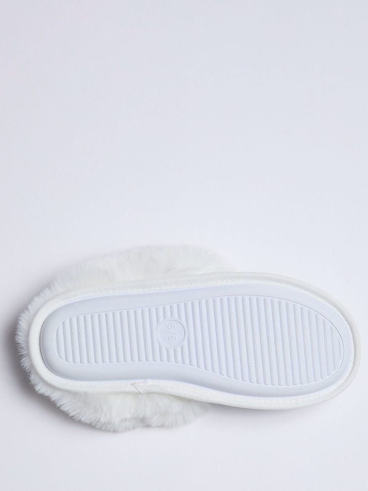 Boux Avenue Waffle Plush Mule White Slippers - Image 6 of 6 Boux Avenue Waffle Plush Mule White Slippers - Image 6 of 6