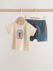Neutral Chilli Print Top and Shorts Baby Set (0mths-2yrs) - Image 1 of 10