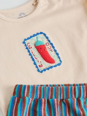 Neutral Chilli Print Top and Shorts Baby Set (0mths-2yrs) - Image 8 of 10