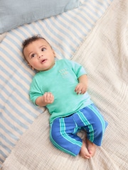 Green/Blue Stripe Top and Trousers Baby Set (0mths-2yrs) - Image 1 of 14