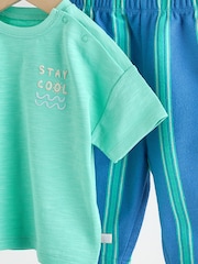 Green/Blue Stripe Top and Trousers Baby Set (0mths-2yrs) - Image 10 of 14
