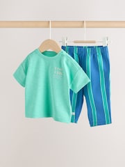 Green/Blue Stripe Top and Trousers Baby Set (0mths-2yrs) - Image 4 of 14