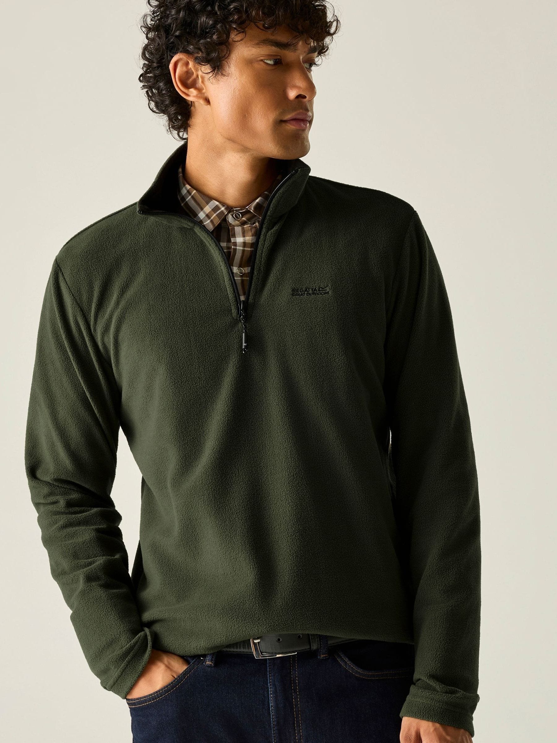 Regatta Men's Dark Green Thompson Lightweight Half Zip Fleece In | Size: Xl - Image 7