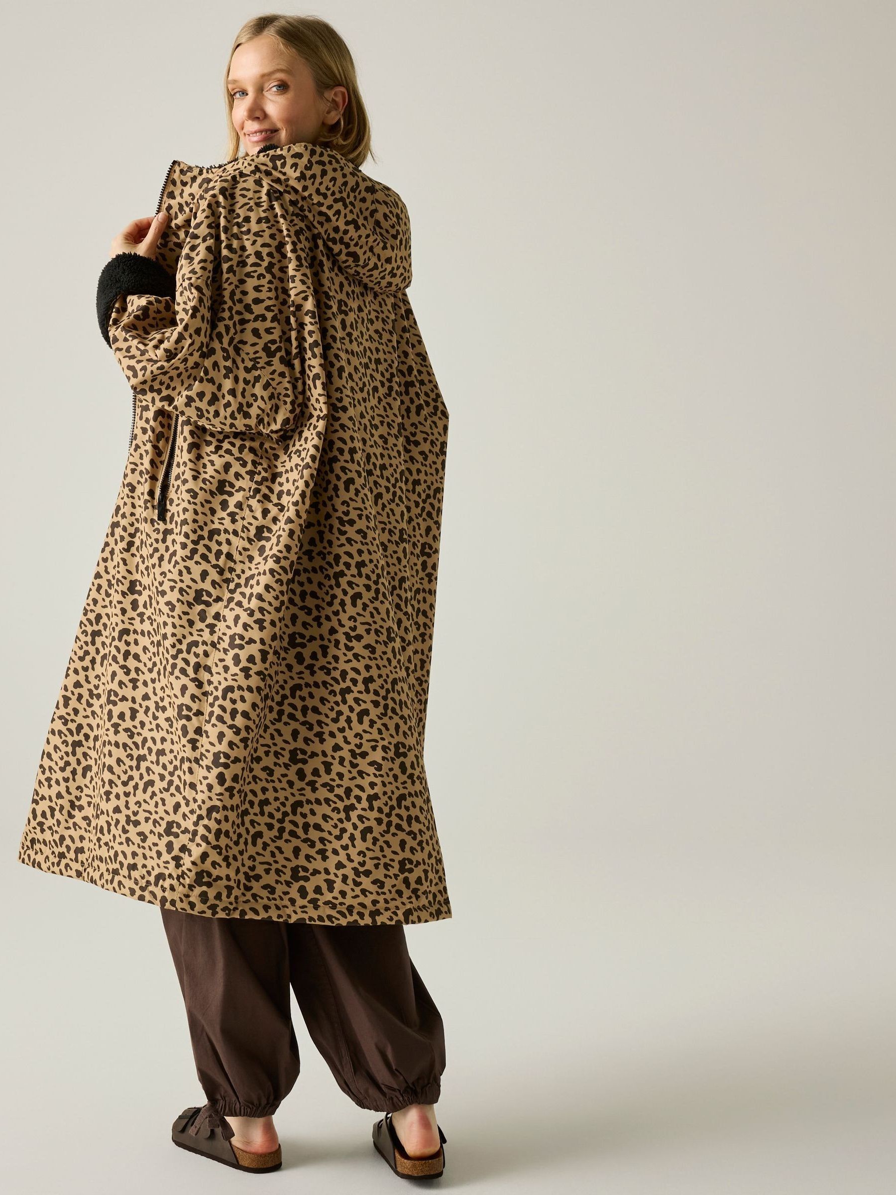 Buy Regatta Brown Oversized Waterproof Borg Fleece Lined Changing Robe ...