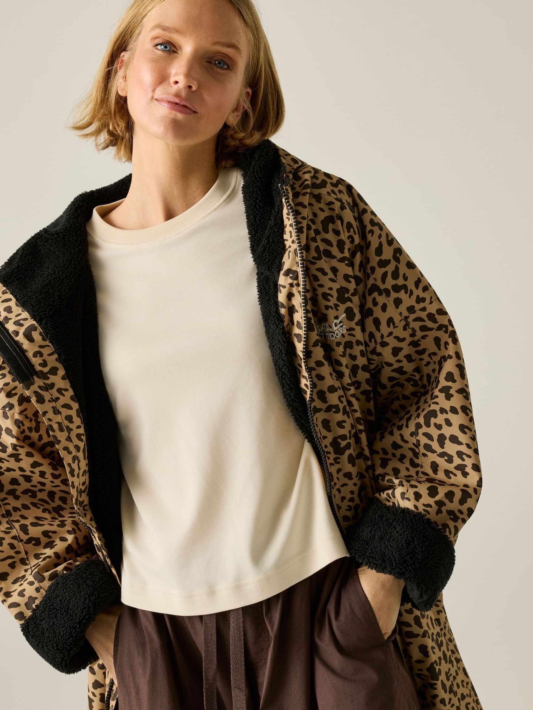 Buy Regatta Brown Oversized Waterproof Borg-Fleece Lined Changing Robe ...