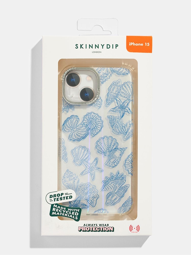 Skinnydip Blue Shells Phone Case - Image 2 of 2 Skinnydip Blue Shells Phone Case - Image 2 of 2