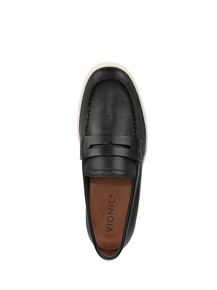 Vionic Mens Uptown Regular Fit Arch Support Black Loafers - Image 6 of 7