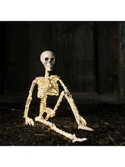 Lights4fun White 90cm Skeleton LED Halloween Decoration - Image 1 of 9