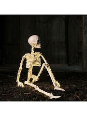 Lights4fun White 90cm Skeleton LED Halloween Decoration - Image 2 of 9