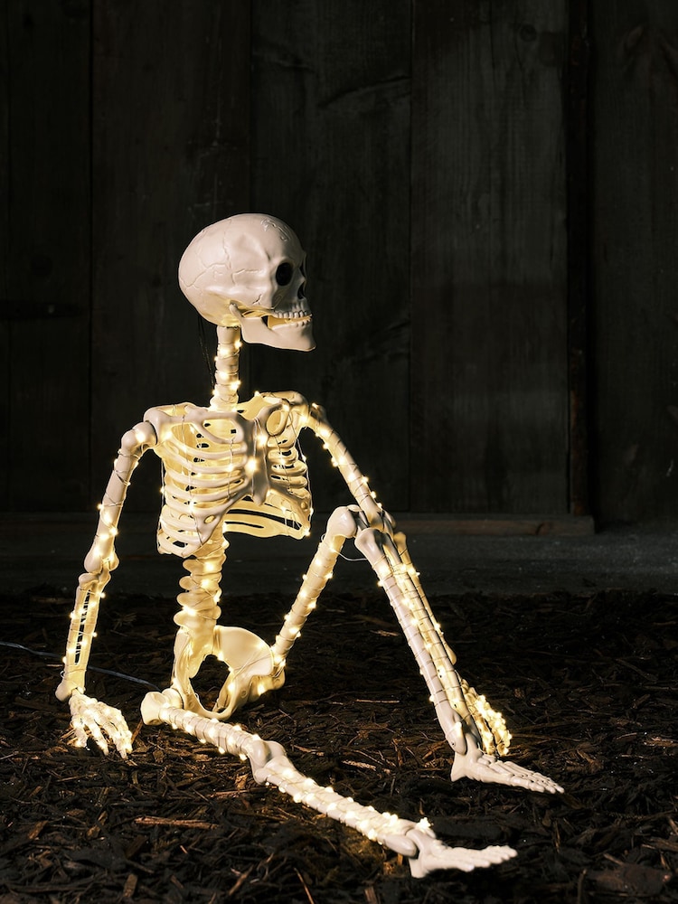 Lights4fun White 90cm Skeleton LED Halloween Decoration - Image 6 of 6