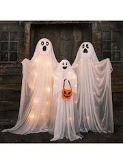 Lights4fun White Ghost Family LED Halloween Decoration - Image 1 of 3