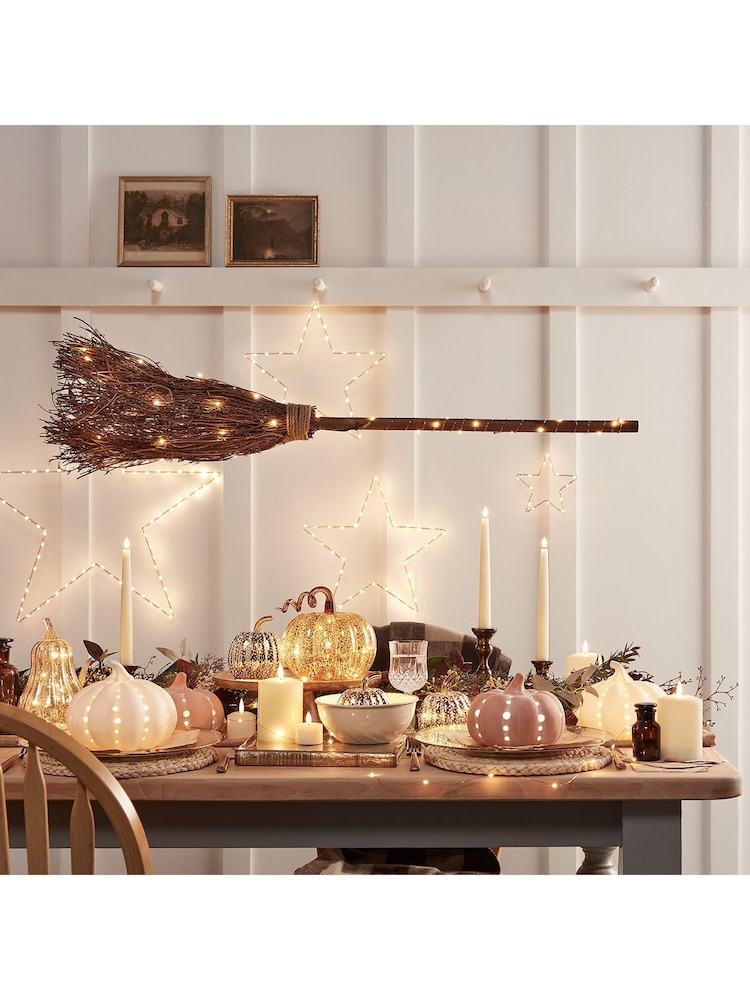 Lights4fun Witchs Broom Light Up Halloween Decoration - Image 2 of 2