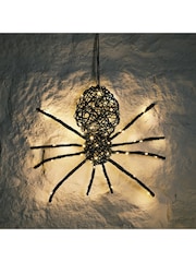 Lights4fun Black Rattan Black Spider Light Up Halloween Figure - Image 2 of 5