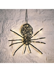 Lights4fun Black Rattan Black Spider Light Up Halloween Figure - Image 4 of 5