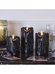 Lights4fun TruGlow® Black Dripping Wax LED Candle Trio - Image 2 of 2