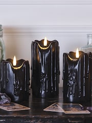 Lights4fun TruGlow® Black Dripping Wax LED Candle Trio - Image 4 of 5