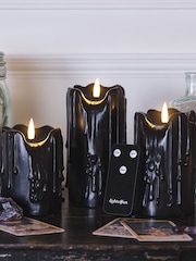 Lights4fun TruGlow® Black Dripping Wax LED Candle Trio - Image 5 of 5