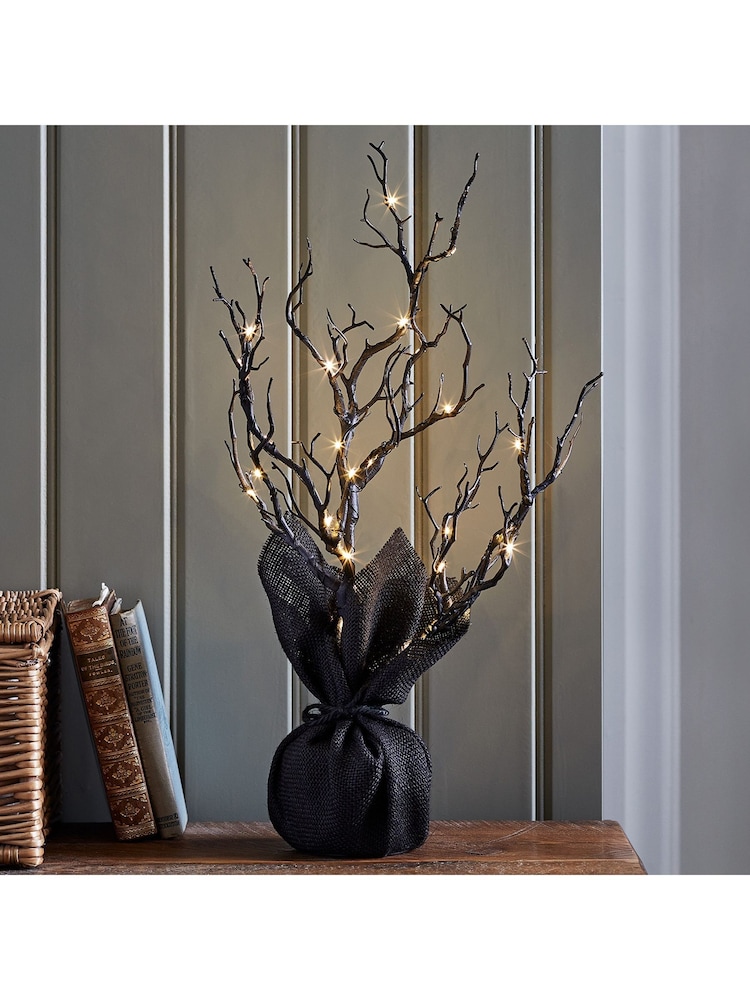 Lights4fun 50cm Halloween Pre-Lit Twig Tree - Image 1 of 1