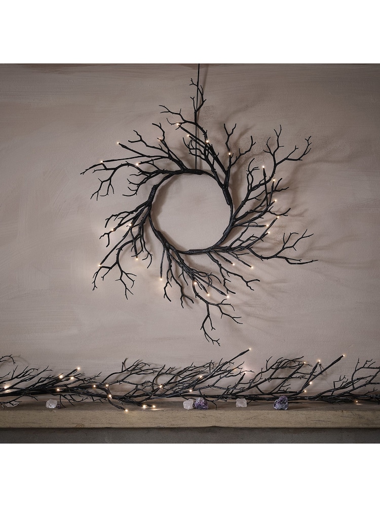 Lights4fun 1.5m Pre Lit Black Twig Halloween Garland - Image 6 of 6