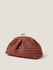 Monsoon Orange Lana Raffia Clutch Bag - Image 2 of 4