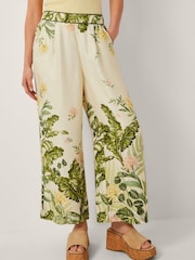 Monsoon Cream Fleur Floral Print Wide Leg Trousers - Image 2 of 6