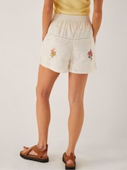 Monsoon White Luna Floral Print Embroidered Shorts - Image 2 of 6