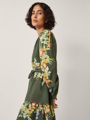 Vestido mini de manga comprida com estampa floral Monsoon Jesse - Imagem 3 de 5