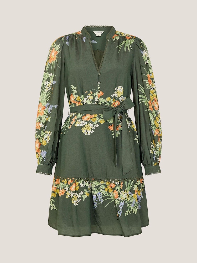 Vestido mini de manga comprida com estampa floral Monsoon Jesse - Imagem 5 de 5