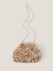 Monsoon Gold Kira Sequin Clutch Bag - Image 1 of 3
