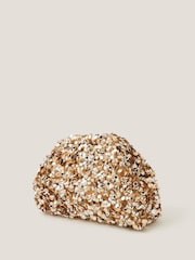 Monsoon Gold Kira Sequin Clutch Bag - Image 2 of 3