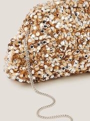 Monsoon Gold Kira Sequin Clutch Bag - Image 3 of 3