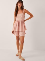 Monsoon Pink Eliza Embroidered Cotton Cami Top - Image 1 of 5